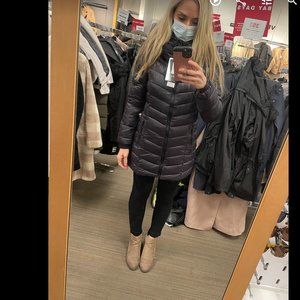 Brand New Point Zero Puffer Coat - flexible material - covers half of bum